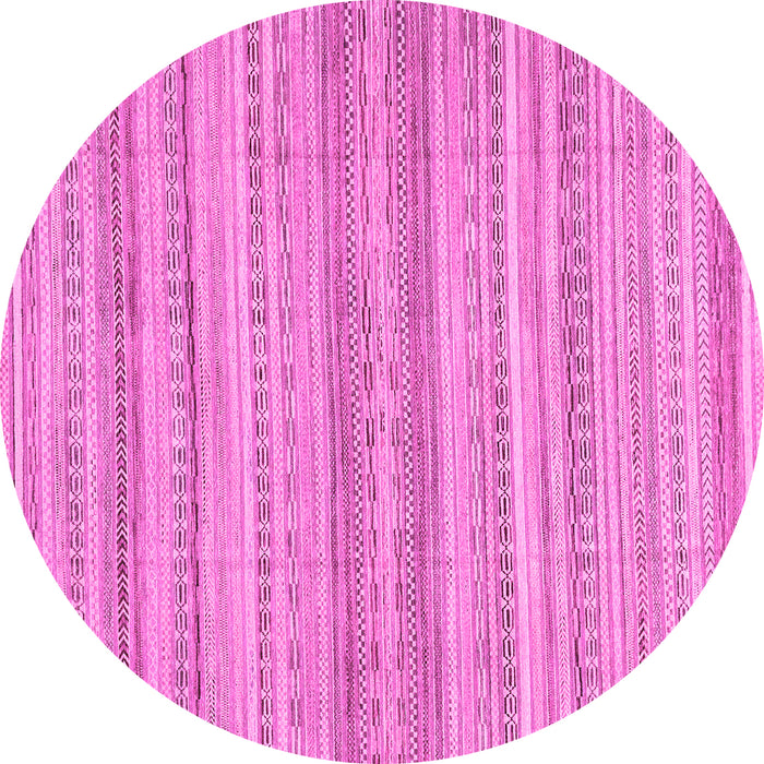 Round Abstract Pink Modern Rug, abs2452pnk