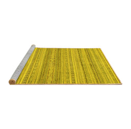 Sideview of Machine Washable Abstract Yellow Modern Rug, wshabs2452yw