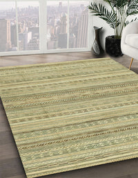 Abstract Copper Green Modern Rug, abs2452