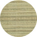 Round Machine Washable Abstract Brass Green Rug, wshabs2452