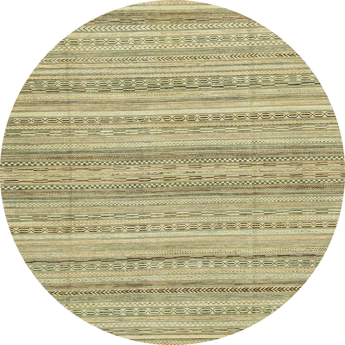 Round Abstract Copper Green Modern Rug, abs2452