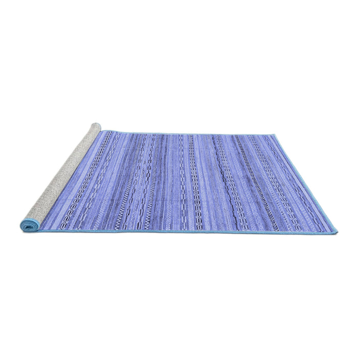 Sideview of Machine Washable Abstract Blue Modern Rug, wshabs2452blu