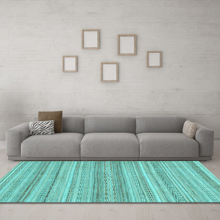 Machine Washable Abstract Light Blue Modern Rug in a Living Room, wshabs2452lblu