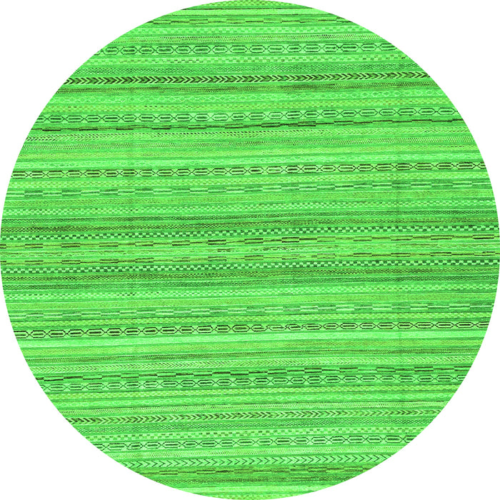 Round Abstract Green Modern Rug, abs2452grn