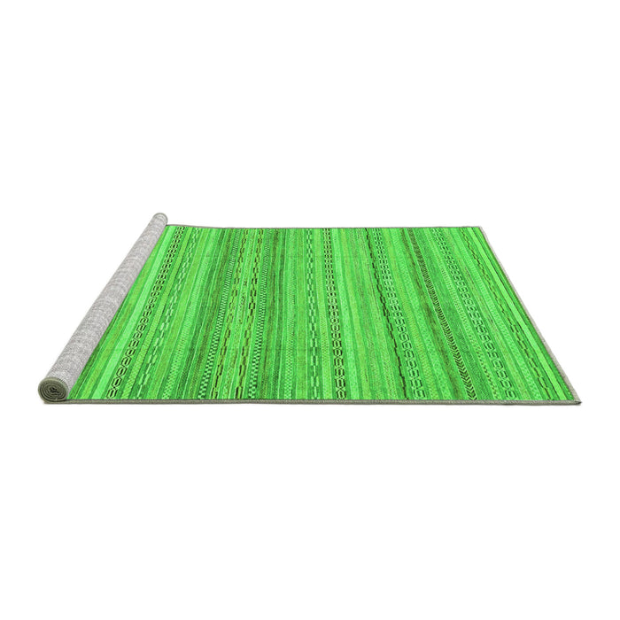 Sideview of Machine Washable Abstract Green Modern Area Rugs, wshabs2452grn