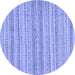 Round Abstract Blue Modern Rug, abs2452blu