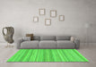 Machine Washable Abstract Green Modern Area Rugs in a Living Room,, wshabs2452grn