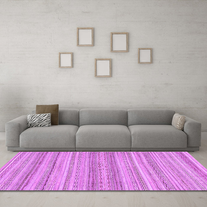 Machine Washable Abstract Purple Modern Area Rugs in a Living Room, wshabs2452pur