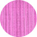 Round Machine Washable Abstract Pink Modern Rug, wshabs2452pnk