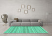 Machine Washable Abstract Turquoise Modern Area Rugs in a Living Room,, wshabs2452turq