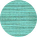 Round Abstract Light Blue Modern Rug, abs2452lblu