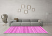 Machine Washable Abstract Pink Modern Rug in a Living Room, wshabs2452pnk