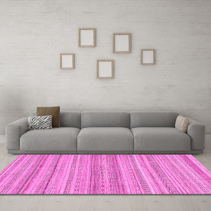 Machine Washable Abstract Pink Modern Rug in a Living Room, wshabs2452pnk
