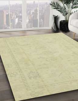 Machine Washable Abstract Brown Gold Rug in a Family Room, wshabs2453