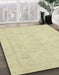 Machine Washable Abstract Brown Gold Rug in a Family Room, wshabs2453