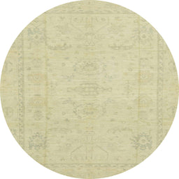 Round Machine Washable Abstract Brown Gold Rug, wshabs2453
