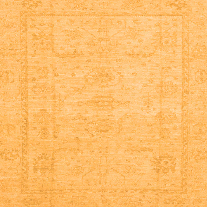 Square Machine Washable Abstract Orange Modern Area Rugs, wshabs2453org