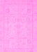 Machine Washable Abstract Pink Modern Rug, wshabs2453pnk