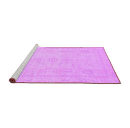 Sideview of Machine Washable Abstract Purple Modern Area Rugs, wshabs2453pur