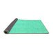 Sideview of Abstract Turquoise Modern Rug, abs2453turq