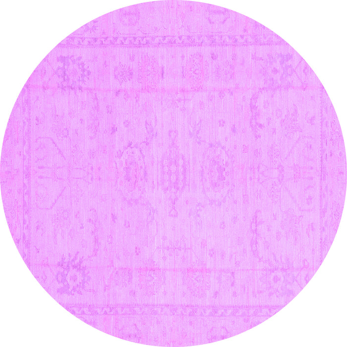 Round Abstract Purple Modern Rug, abs2453pur