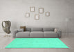 Machine Washable Abstract Turquoise Modern Area Rugs in a Living Room,, wshabs2453turq