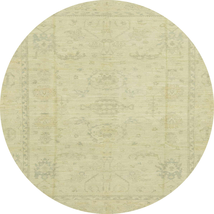 Round Abstract Brown Gold Modern Rug, abs2453