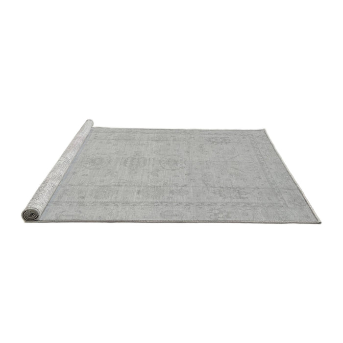 Sideview of Machine Washable Abstract Gray Modern Rug, wshabs2453gry