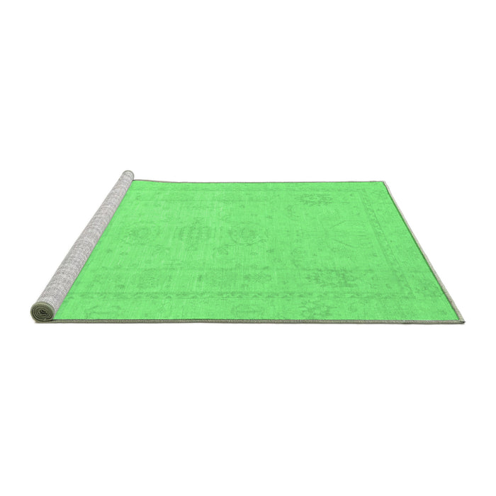 Sideview of Machine Washable Abstract Emerald Green Modern Area Rugs, wshabs2453emgrn