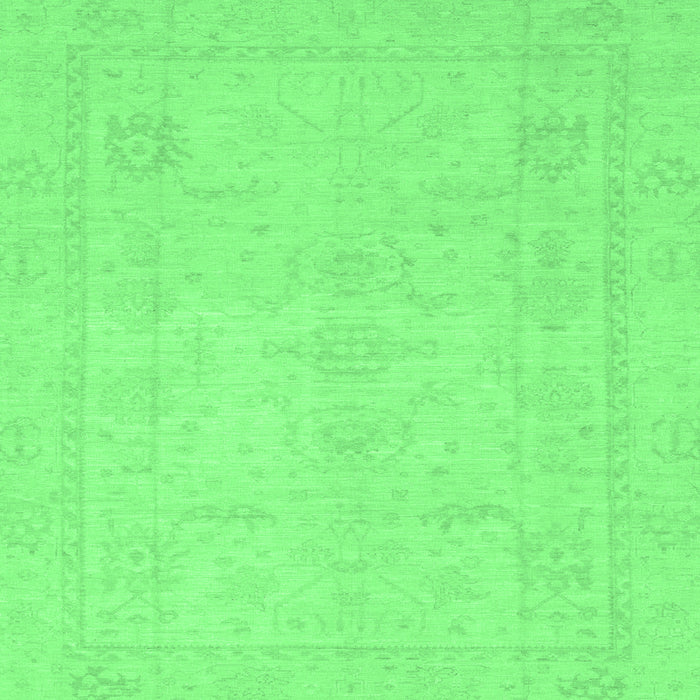 Square Machine Washable Abstract Emerald Green Modern Area Rugs, wshabs2453emgrn