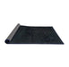 Sideview of Abstract Dark Slate Gray Green Persian Rug, abs2454