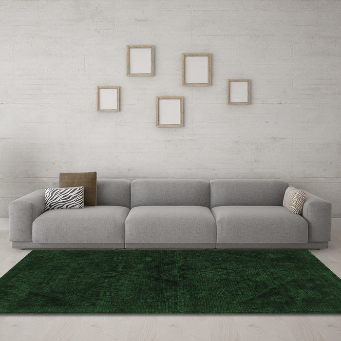 Machine Washable Persian Emerald Green Bohemian Area Rugs in a Living Room,, wshabs2454emgrn