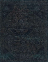 Machine Washable Abstract Dark Slate Gray Green Rug, wshabs2454