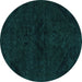 Round Persian Turquoise Bohemian Rug, abs2454turq