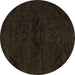 Round Machine Washable Persian Brown Bohemian Rug, wshabs2454brn