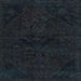 Square Machine Washable Abstract Dark Slate Gray Green Rug, wshabs2454