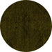 Round Persian Yellow Bohemian Rug, abs2454yw