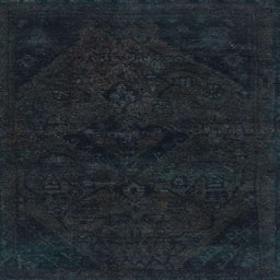 Square Abstract Dark Slate Gray Green Persian Rug, abs2454