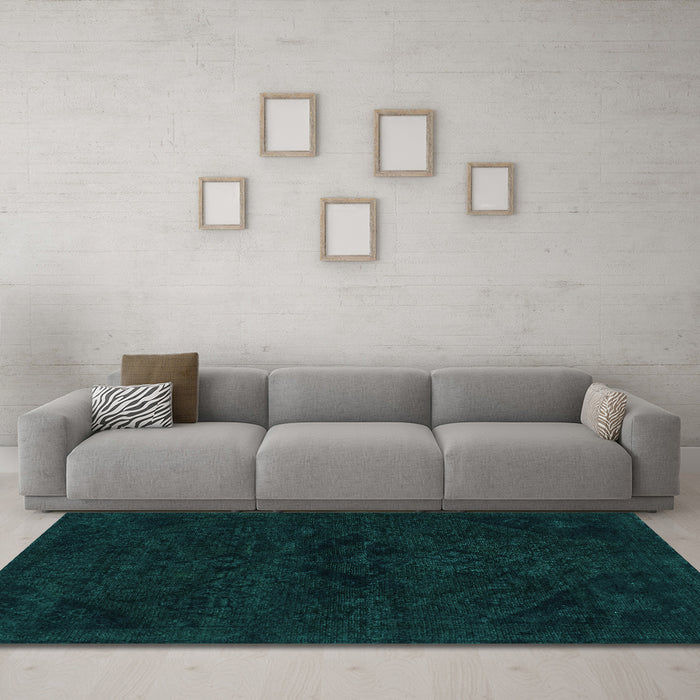 Machine Washable Persian Turquoise Bohemian Area Rugs in a Living Room,, wshabs2454turq