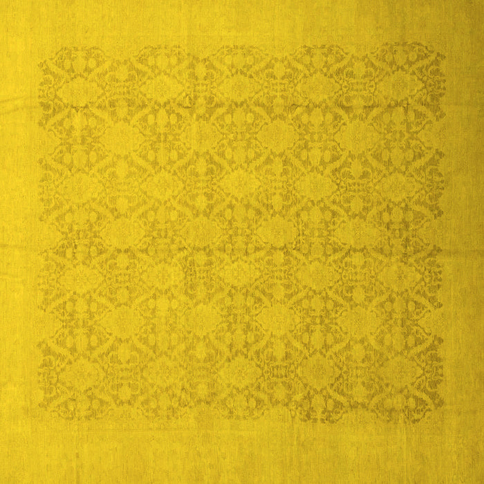 Square Oriental Yellow Traditional Rug, abs2455yw
