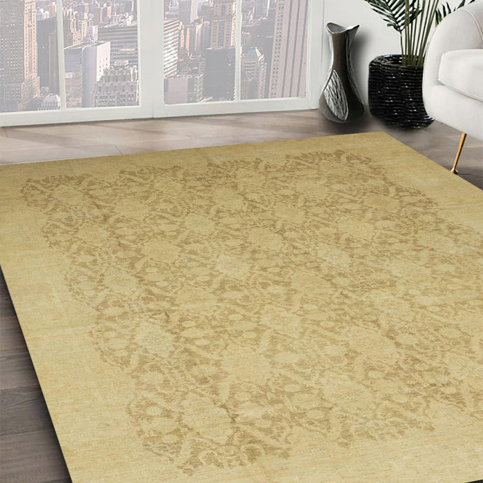 Machine Washable Abstract Orange Rug in a Family Room, wshabs2455