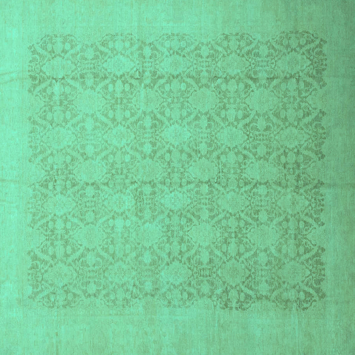 Square Machine Washable Oriental Turquoise Traditional Area Rugs, wshabs2455turq