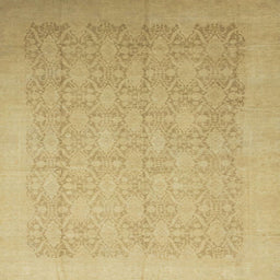 Square Abstract Orange Gold Oriental Rug, abs2455