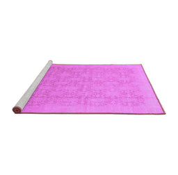 Sideview of Machine Washable Oriental Purple Traditional Area Rugs, wshabs2455pur