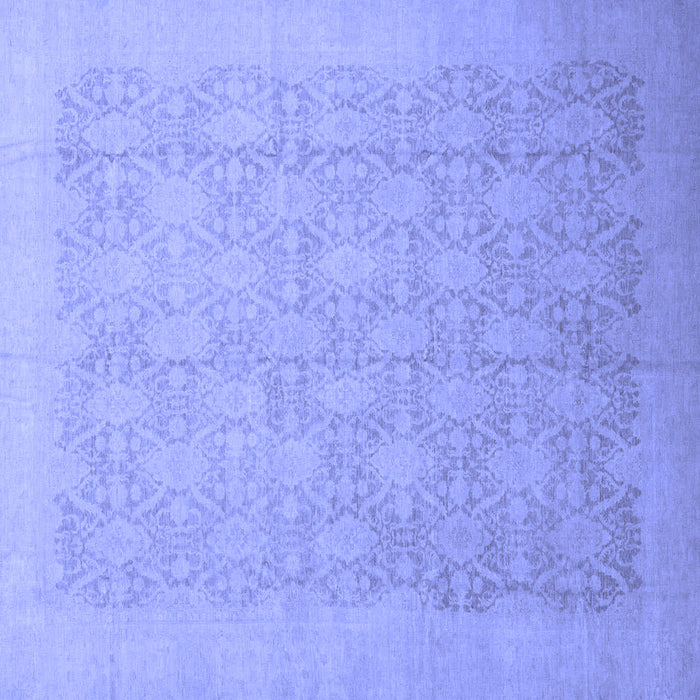 Square Machine Washable Oriental Blue Traditional Rug, wshabs2455blu