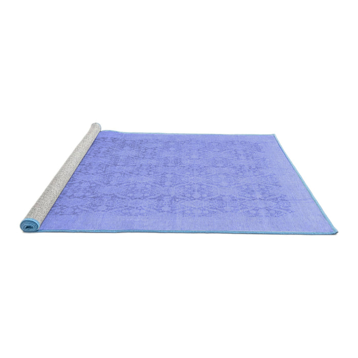 Sideview of Machine Washable Oriental Blue Traditional Rug, wshabs2455blu