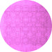 Round Oriental Purple Traditional Rug, abs2455pur