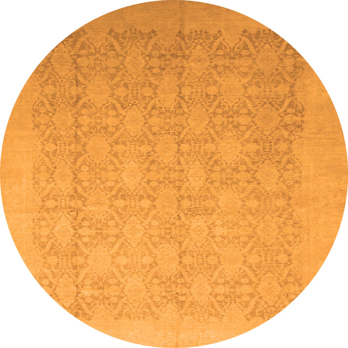 Round Oriental Orange Traditional Rug, abs2455org