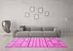 Machine Washable Abstract Pink Modern Rug in a Living Room, wshabs2456pnk