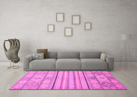 Machine Washable Abstract Pink Modern Rug, wshabs2456pnk